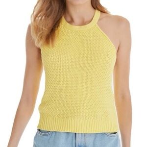525 America | 100% Cotton Yellow Textured Knit Tank Top Size Small